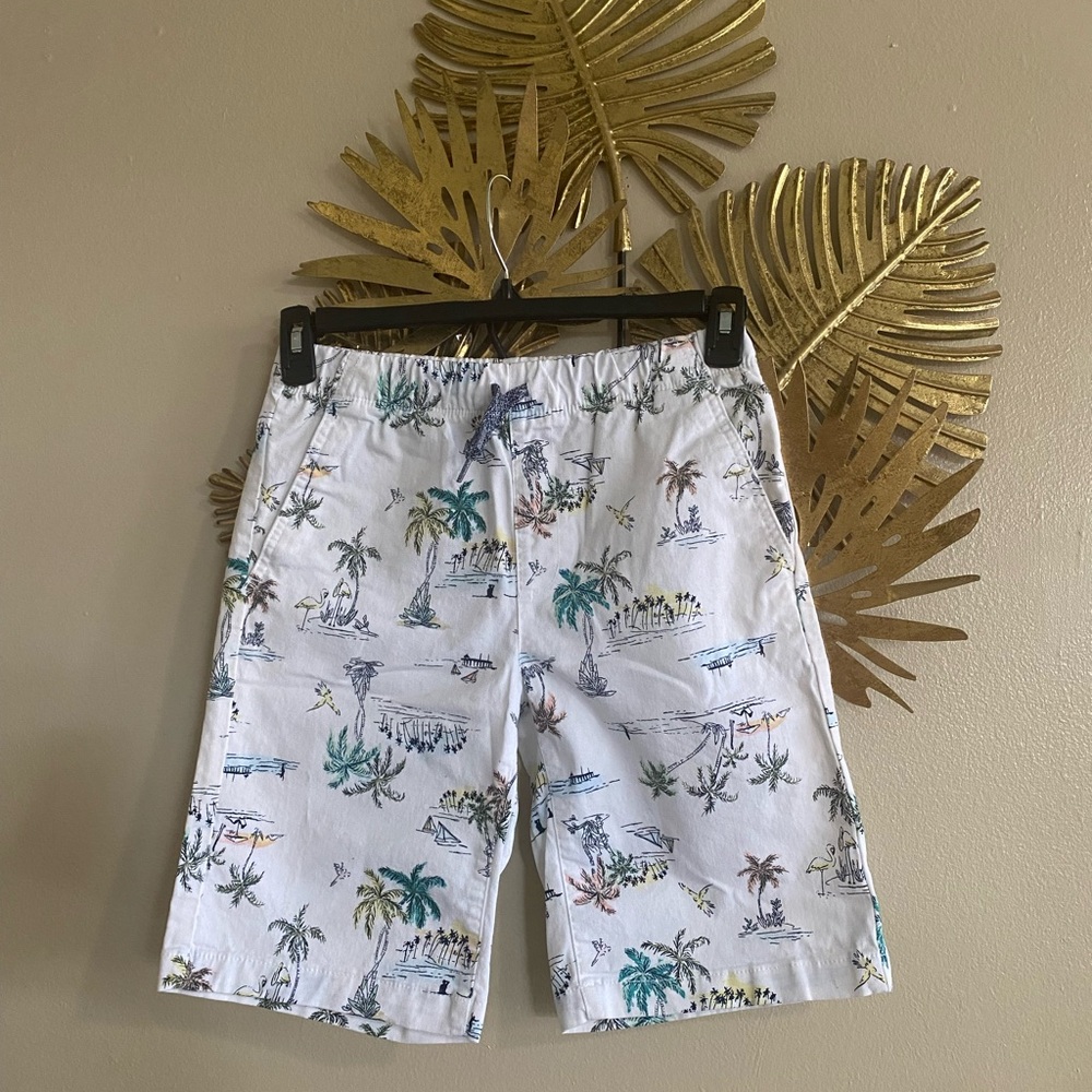 Old Navy White Shorts with Tropical Print
